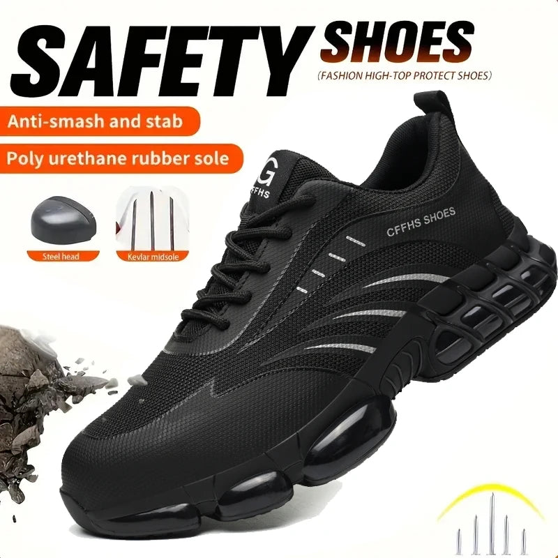 Lightweight and comfortable anti-smash and anti-puncture safety shoes