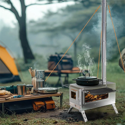 Tent wood Burning Stove for Outdoor Heating & Cooking