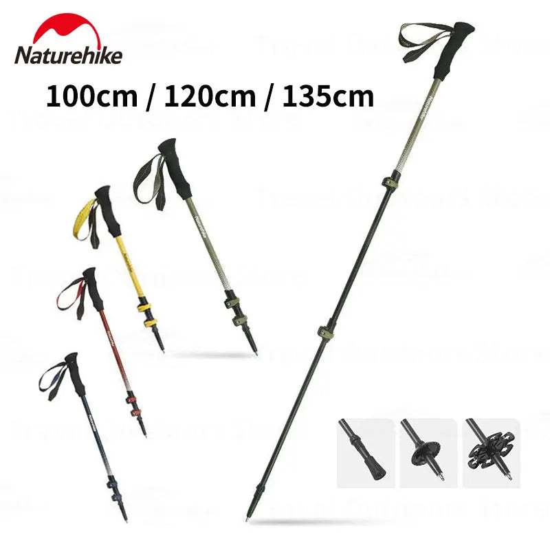 Hiking Stick Carbon Fiber Telescopic Ultralight Outdoor trekking