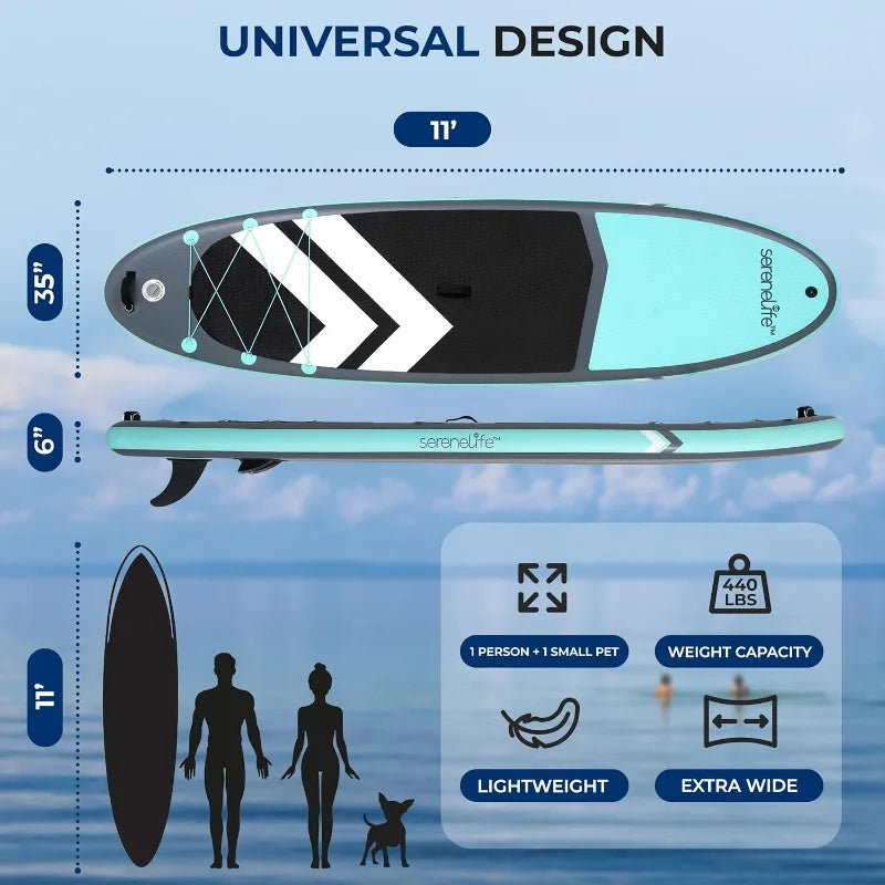 XL Inflatable Stand Up Paddle Board – Extra-Wide, Non-Slip Deck